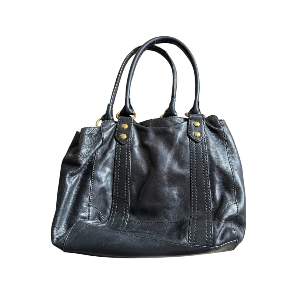 FRYE Melissa Leather Tote Black Shoulder Bag Women's Medium Size - Picture 4 of 14